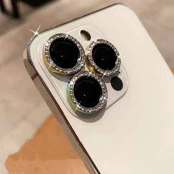 Kit Película Protetora Lente Câmera Strass Brilho Para iPhone 17Promax 16 16Promax 14 14Plus 14Promax 15 15Promax