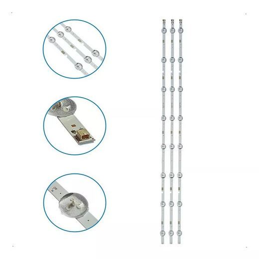 Kit Barra De Led TV Samsung Un40J5200 LM41-00465A - Kit Completo Compativel com Barras Novas em Alumínio