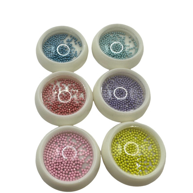 Kit com 6 Caviar Metal colorido para enfeite de decoração Unhas