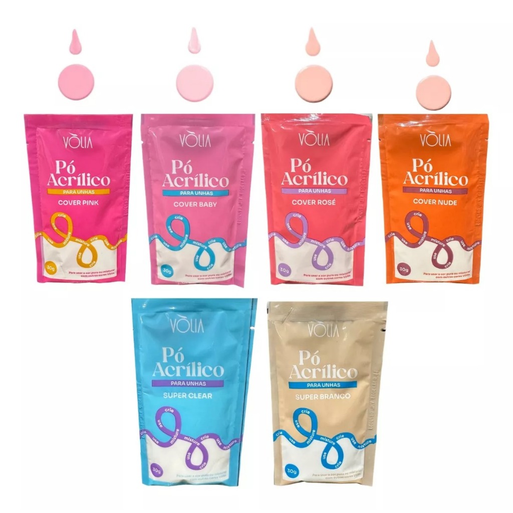 Pó Acrilico para Alongamento de Unhas Molde F1 Sache 30g - Volia Cosmeticos em Oferta na Shopee