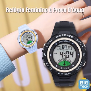 Relogio Relógios Femininos Pulso A Prova D Água Digital Infantil Esportivo Luxo Lindos Cronômetro Led Original S505