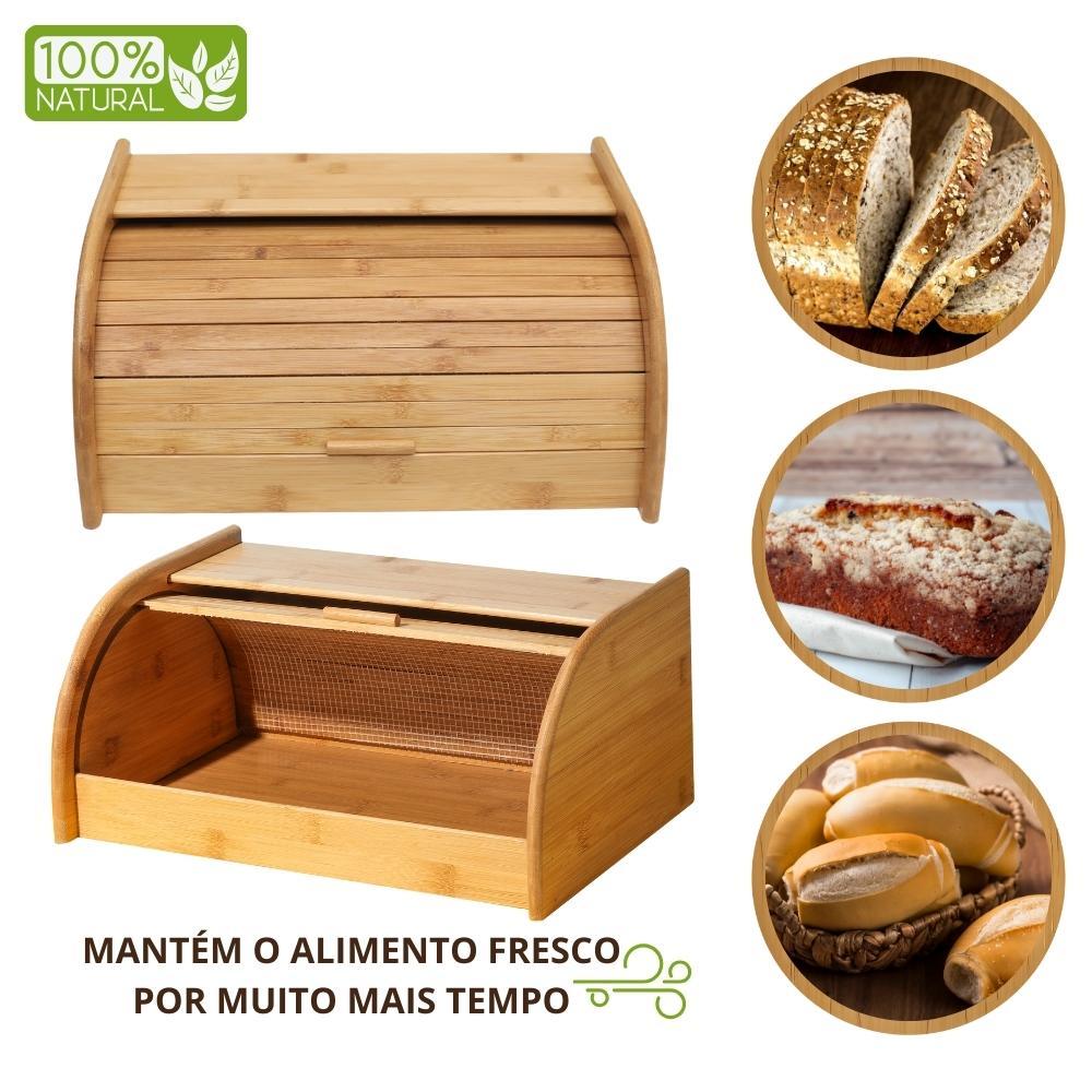 Porta Pão De Bambu Tampa Retrátil Para Bolo Pães de Forma Decorativo De Mesa Para Cozinha MEK