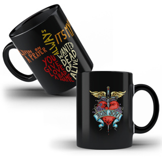 Caneca de Porcelana Bon Jovi em Oferta na Shopee