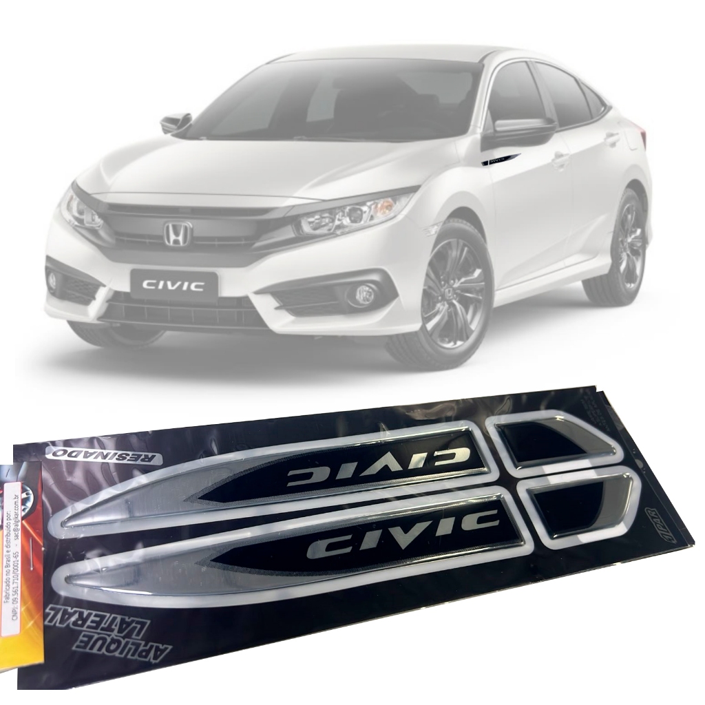Adesivo Protetor Coluna Porta Para Honda Civic - Resinado