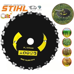 Disco Com Dentes De Corrente Motosserra P/roçadeira Stihl Fs 220 Fs160 Fs120 Fs55 Fs85