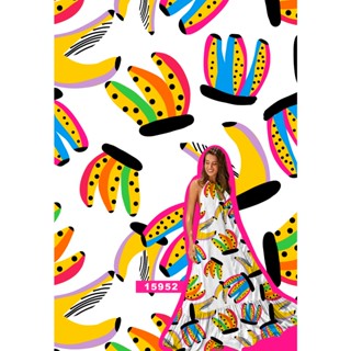 Sedinha Tecido Estampada Digital 90% Poliester 10%Elastano ideal para Vestido Longo, de Praia, Resort, Vestido Curto de alça