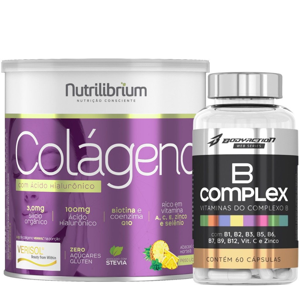 Colágeno hidrolisado Verisol Ácido Hialurônico Coq10 200g + Vitaminas do Complexo B - Health
