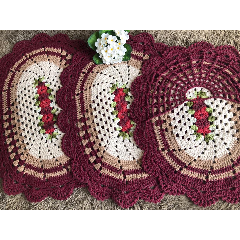 Jogo de banheiro de crochê em Oferta na Shopee