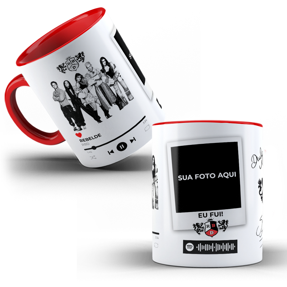 Caneca de Porcelana Interativa Rebelde - RBD EU FUI (personalizada com foto) em Oferta na Shopee