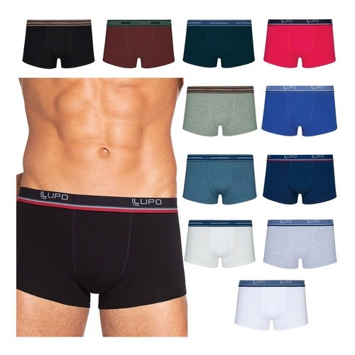 Kit 5 Cuecas Sunga Lupo 460-002 Formato Anatômico Cós Elástico AlgodãoMW