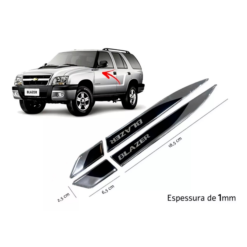 Adesivo Emblema Protetor Coluna Porta Para Gm Blazer - Resinado