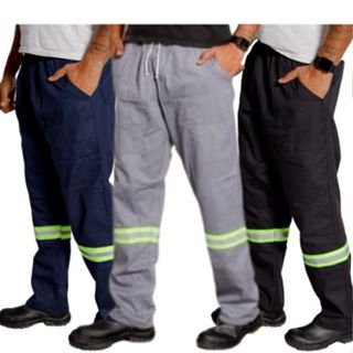 Calça Cargo Com Faixa Refletiva E Cordão - 4 Bolso 99