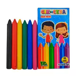 10 Cx Giz De Cera 6 Cores Colorido Para Kit Festa Lembrancinha Aniversario Prenda Quermesse novo