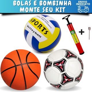 Bola De Futebol Vôlei Voleibol Basket Basquete e Bomba De Ar Bombinha Encher Bola Brinquedo Basketball