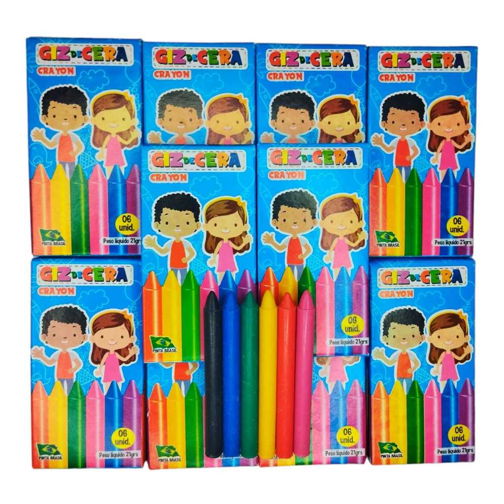 100 Cx Giz De Cera 6 Cores 21g Atacado P/ Kit Festa Infantil Revenda Lembrancinha Aniversario Prenda em Oferta na Shopee