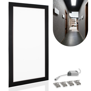 Painel Plafon Led Embutir 40w 32x62 Preto Branco Frio