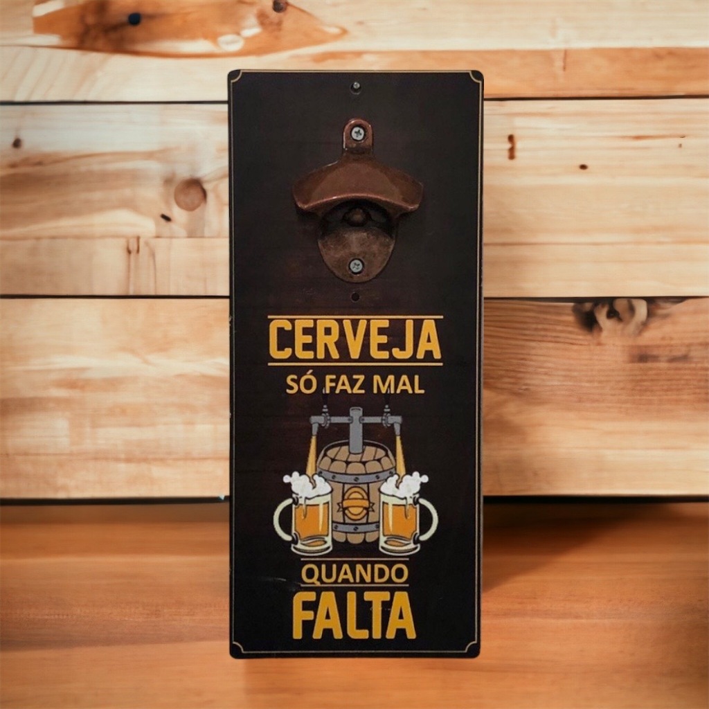 Abra com Estilo Abridor de Garrafas de Parede Personalizado em MDF