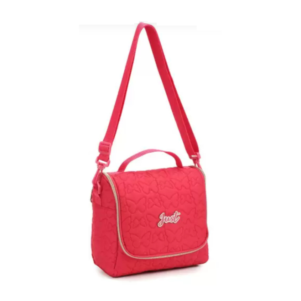 Mochila Escolar Feminina Reforçada Grande Bolsa Just Kit com Lancheira Térmica e Estojo