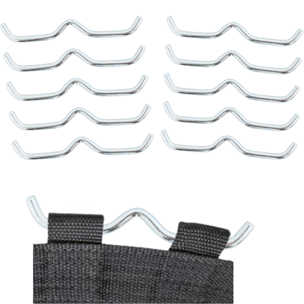 Kit 10 Gancho Bigode W Para mini Jump Trampolim Morceguinho Cama Elástica Fitness