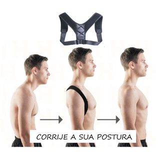 Colete corretor de postura ajustável feminino masculino evita dor nas costas