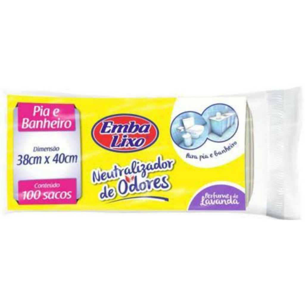 Saco de Lixo Branco Perfumado para Banheiro - Embalixo Neutralizador de Odores 100 Unidades