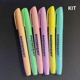 Kit 6 Canetas Marca Texto Tom Pastel Masterprint - 6 Cores em Oferta na Shopee