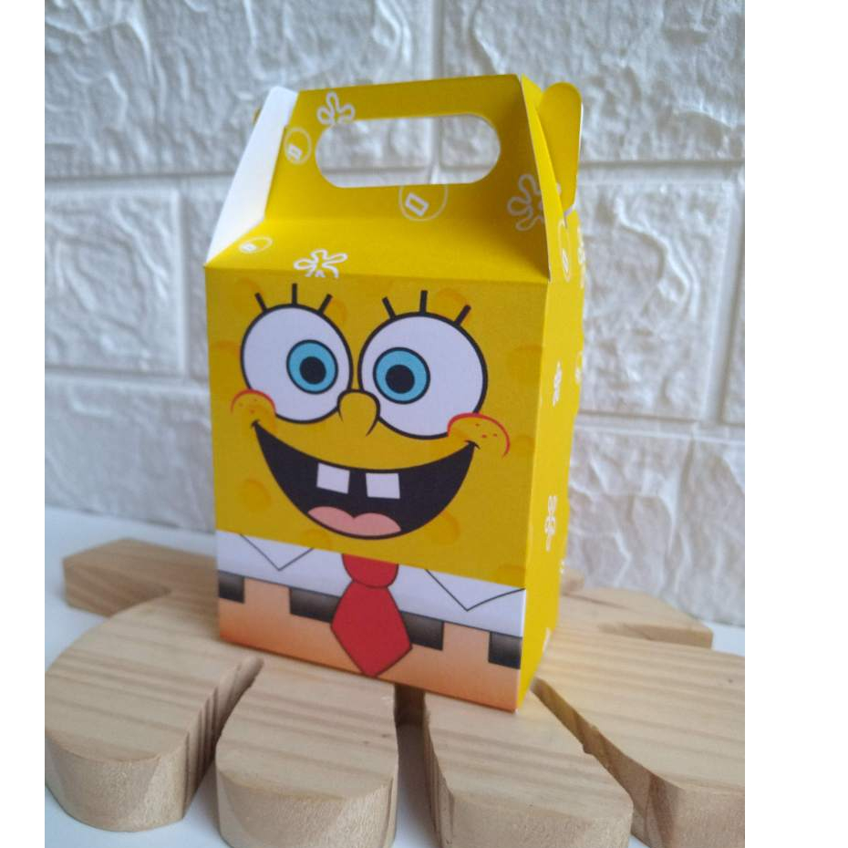 kit Caixas Bob esponja Com Nome - lembrancinha caixinha para festa de aniversário personalizada maleta, bolsinha