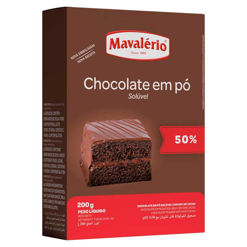 Chocolate em Pó Solúvel 50% Cacau 200g - Mavalério