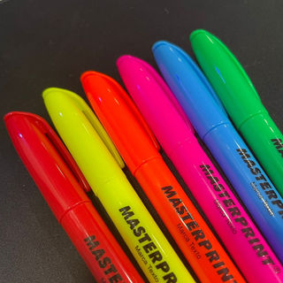 Kit 6 Canetas Marca Texto Tom Neon Masterprint - 6 Cores em Oferta na Shopee