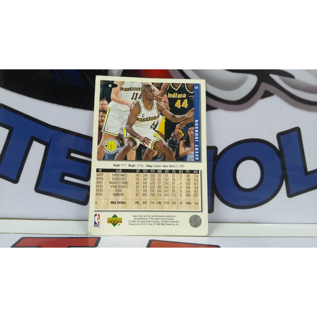 Avery Johnson Basketball Card (Golden State Warriors) 1994 Upper Deck CC #6