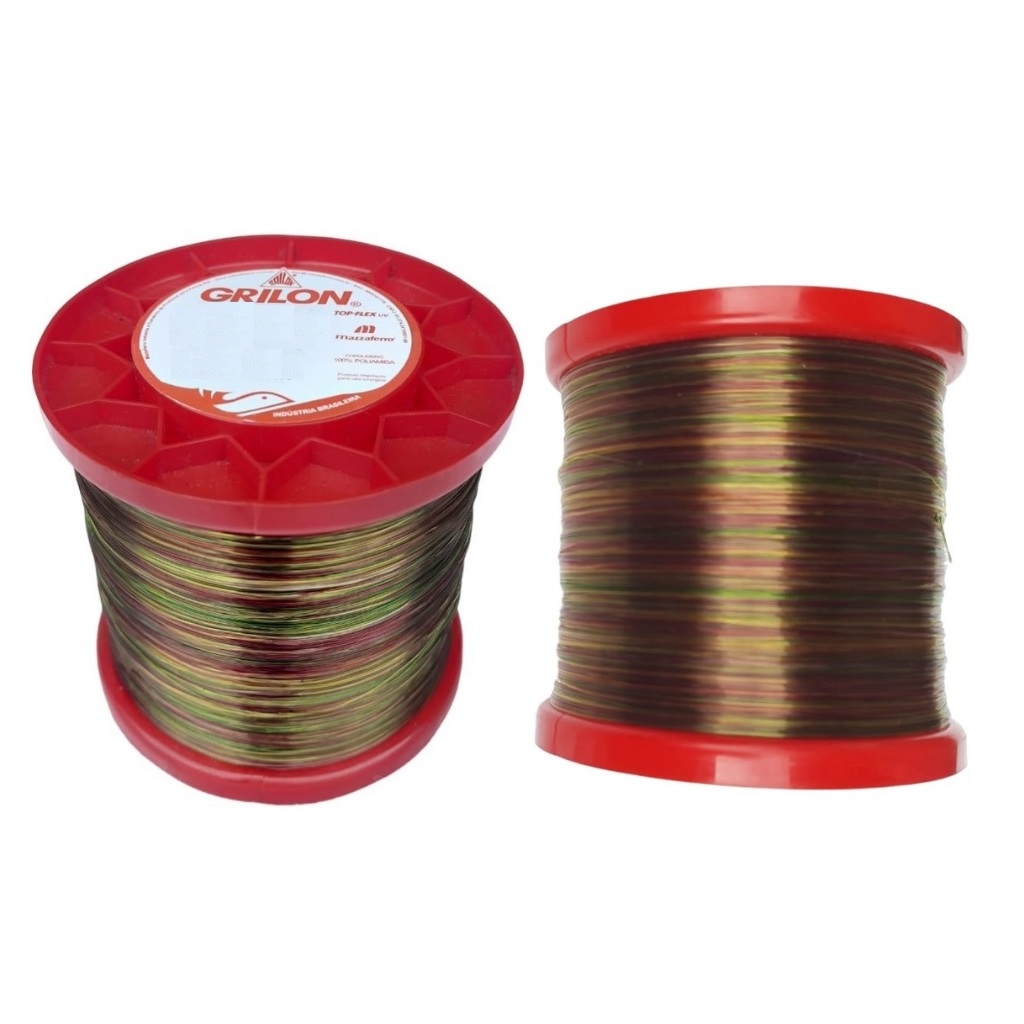 Linha Pesca Artesanato Nylon Monofilamento Mazzaferro Grilon Colorida Multicolor Carretel Com 250 Gr
