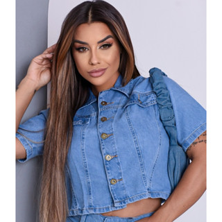 Cropped jeans azul