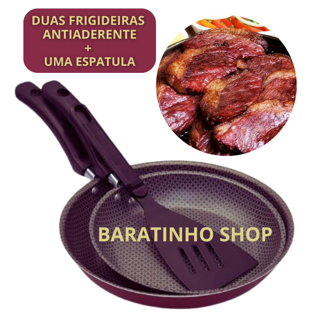Frigideira Enjoy Francesa 18 e 22cm Com Espatula Fritadeira Fritar ovos Panquequeira