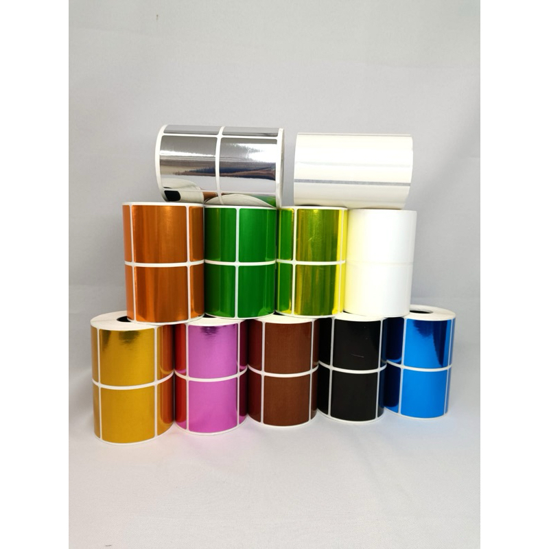 ETIQUETA 50x50x2 BOPP METALIZADO ROLO 1.152 UND / 30M (2 COLUNA) PARA ZEBRA, ZETEX, ARGOX,ELGIN E ETC