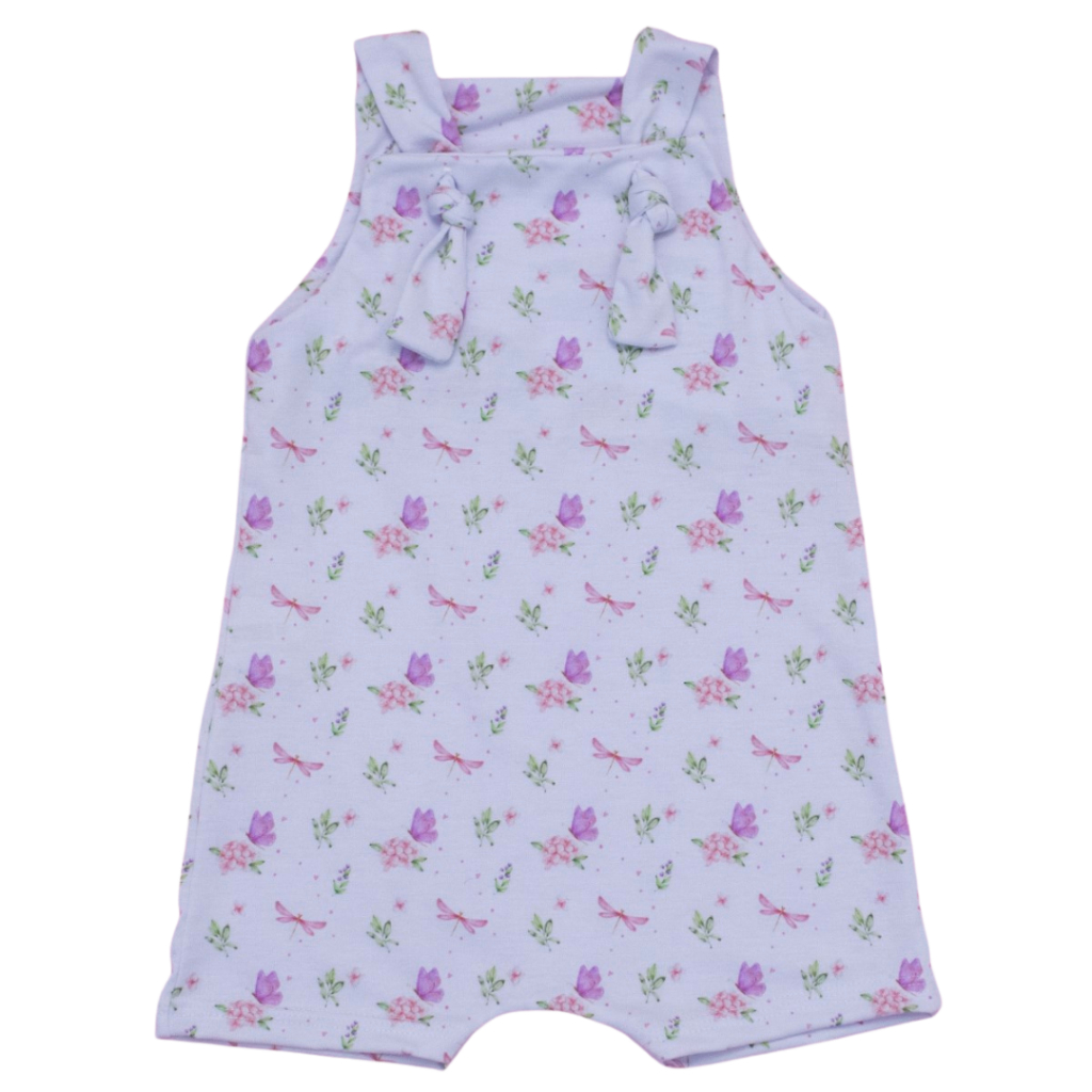 Jardineira para bebê Menina Banho de Sol Floral em Cotton 100% Poliéster - Jardineira Infantil