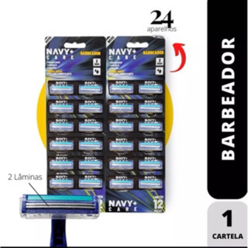 aparelho de barbear cartela 2 Laminas navy