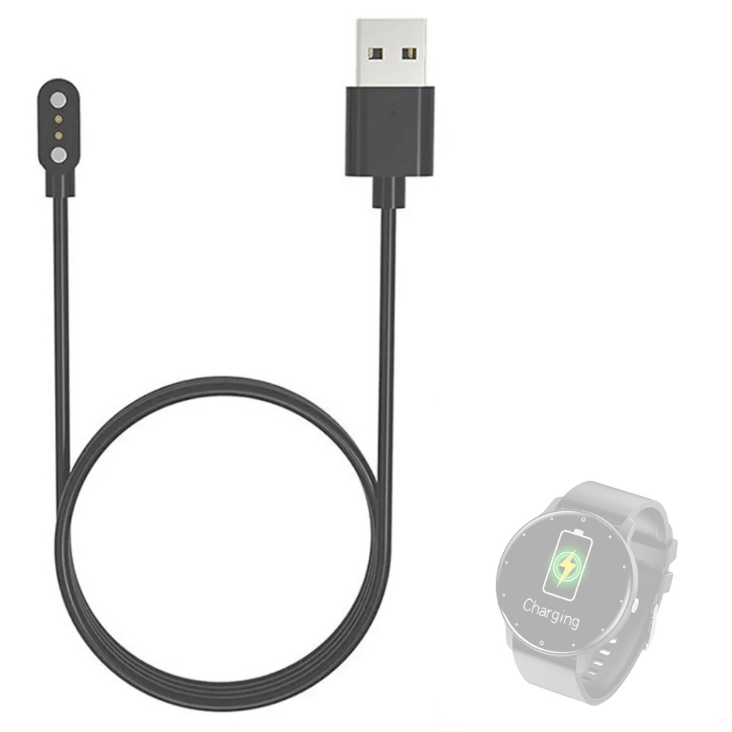 Carregador Usb Compatível Com Smartwatch Lige 2023 Redondo magnetico Magnético
