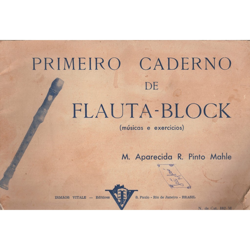 Livro Primeiro Caderno de Flauta-block (músicas e Exercícios)