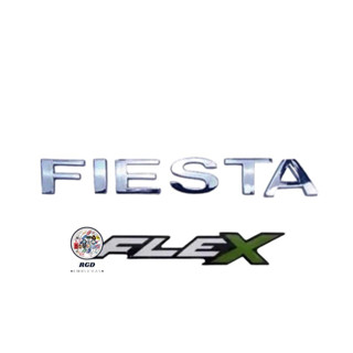 Emblema Letreiro Fiesta Flex Ano 2000 acima Peça Cromada