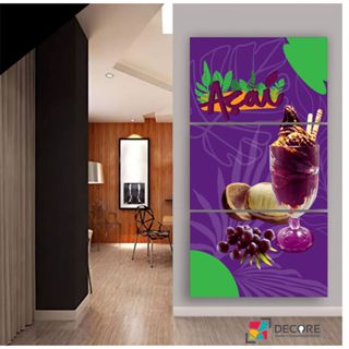 quadro decorativo açaí tropical delicioso saboroso decoração sorveteria lanchonete restaurante bar gastronomia