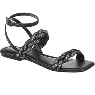 Sandalia Feminina Rasteirinha Flat Trança Brilho Tamanco Chinelo Calce Fácil Promoção Original Gigil Confortável