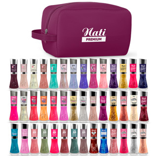 Kit Esmaltes Nati - 42 Cores Sortidas + Necessaire