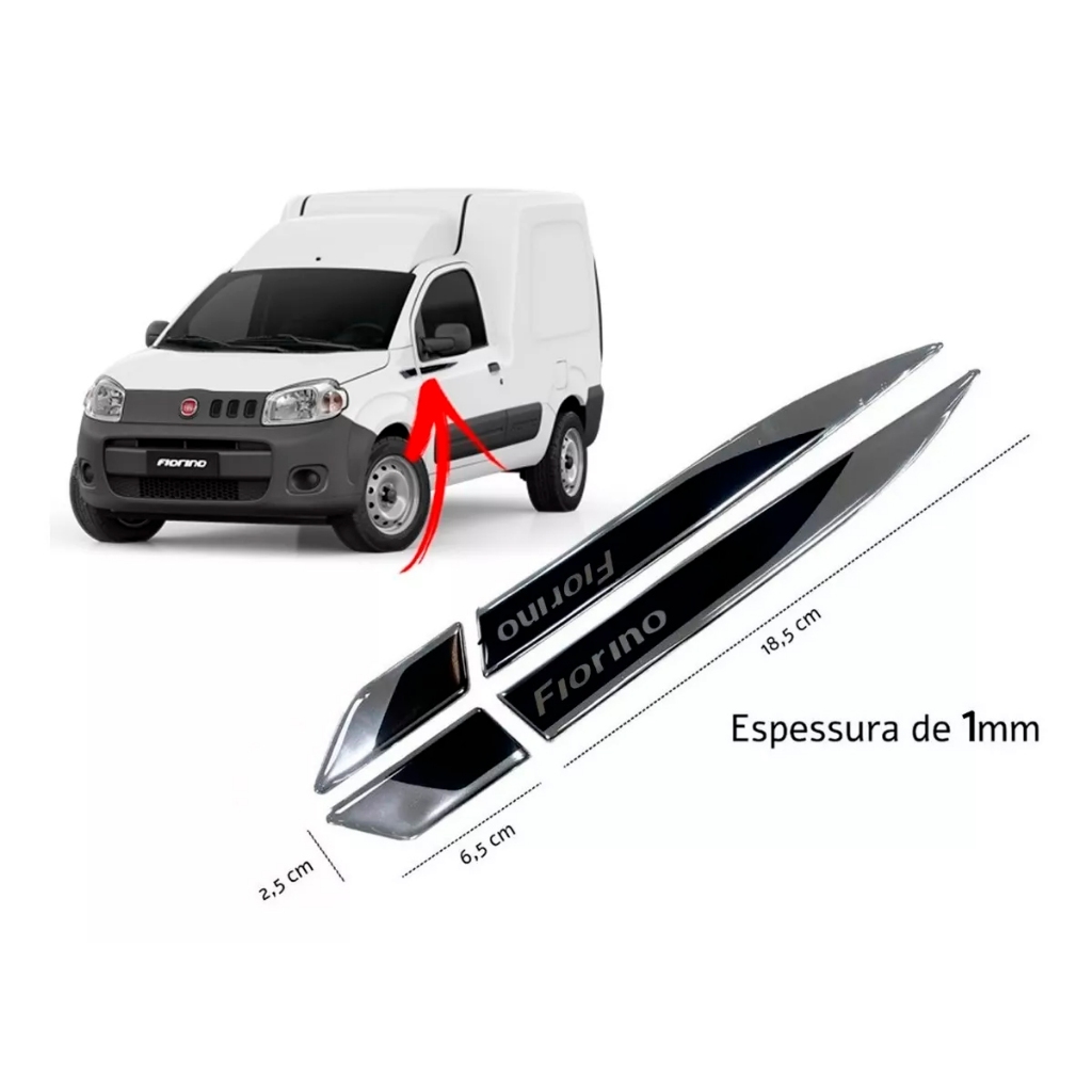 Adesivo Emblema Protetor Coluna Porta Para Fiat Fiorino - Resinado