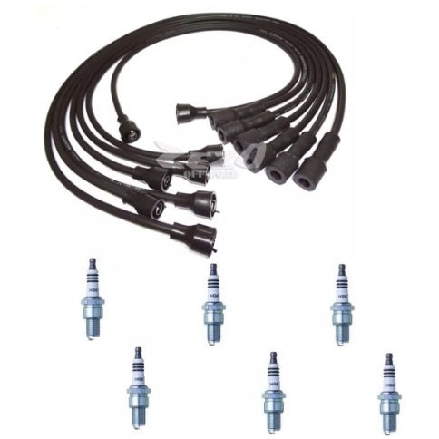 Kit Jogo Cabos Velas + Velas Motor 6cc Jeep Willys  Cj5 Rural F75
