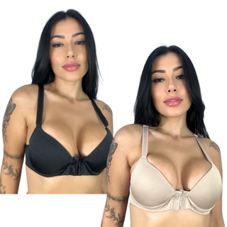 Sutiã Reforçado Fecho Frontal Alça Larga Sustentação Confortável Sutian Nadador Moda Íntima feminina