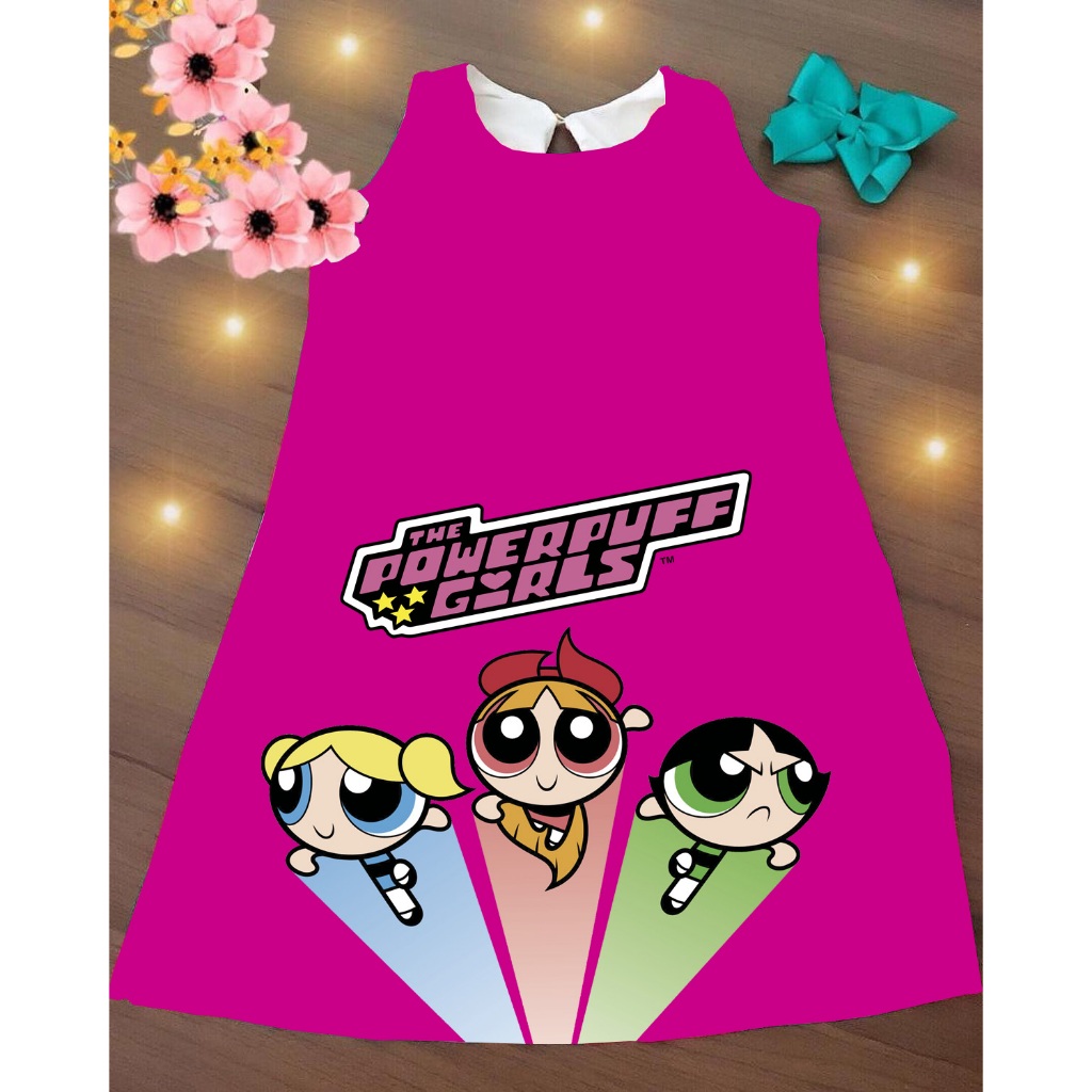 Vestido Infantil As Meninas Superpoderosas The Powerpuff Girls Docinho Florzinha Lindinha Criança Festa Aniversario Menina Personagem
