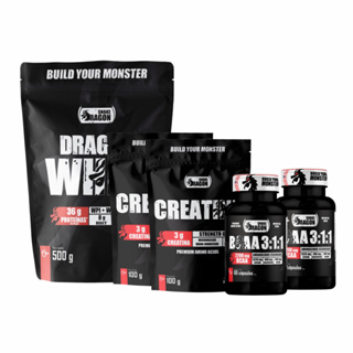 Kit Whey Isolado Importado - 500g + 2x Creatina 100g + 2x BCAA 3;1;1, 60 cáps em Oferta na Shopee