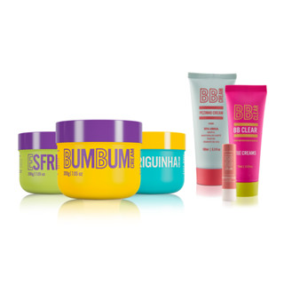 Kit Hidratação Completo: Bumbum Cream + Barriguinha Cream + Esfrega, BB Clear + Pezinho Cream + Boquinha Cream.)