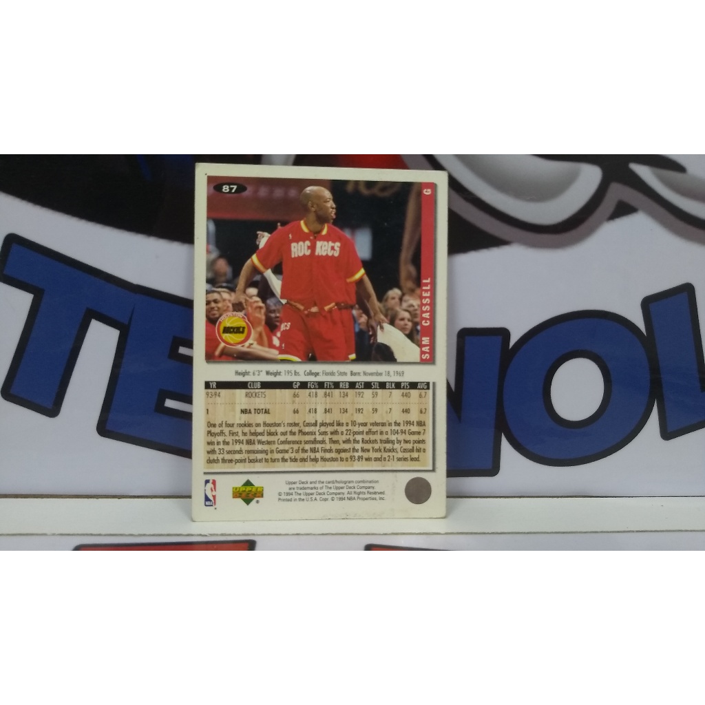 1994 Upper Deck Collectors Choice Sam Cassell 87 Houston Rockets