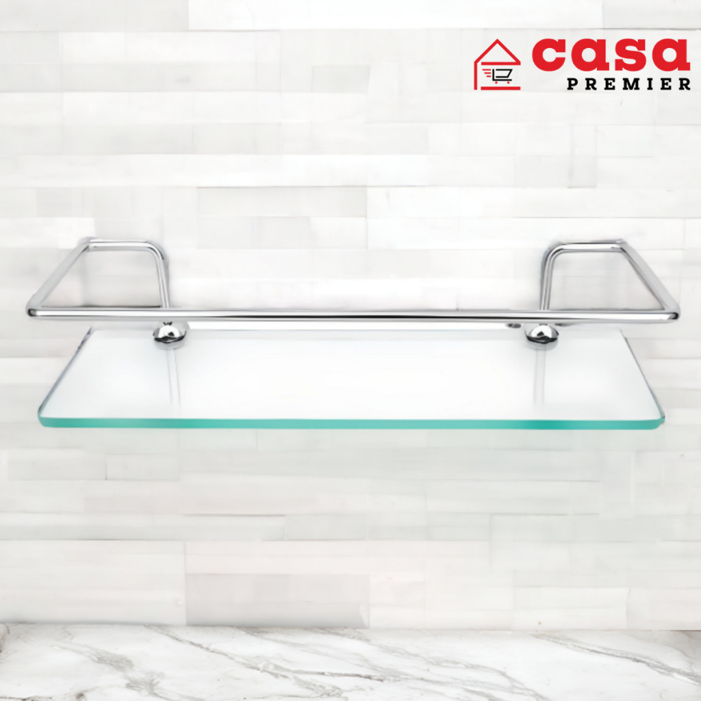 Porta Shampoo Prateleira Com Vidro P/ Banheiro Ou Cozinha 30cm
